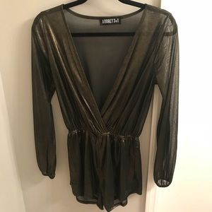 Gold Shiny Romper
